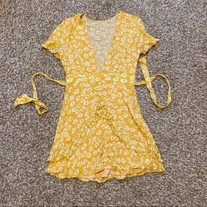 Urban Outfitters yellow and white floral mini dress